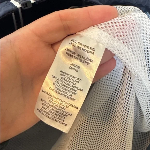 Tommy Hilfiger White, Navy & Red Colorblock Hooded Windbreaker - Picture 4 of 7